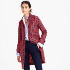 J.Crew Collection red plaid trench coat in nylon