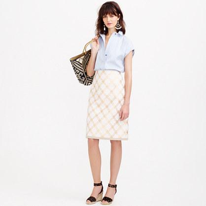 J.Crew Collection metallic tweed pencil skirt