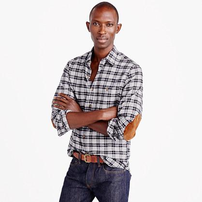 J.Crew Cotton-wool elbow-patch shirt in heather grey plaid