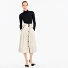 J.Crew Collection pleated skirt in natural denim with leather