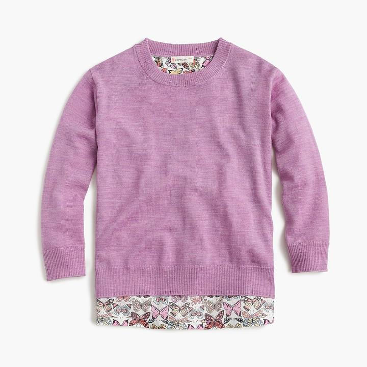 J.Crew Girls merino wool popover sweater