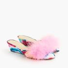 J.Crew Blanche marabou mini-wedge mules (45mm)