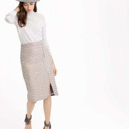 J.Crew Zip-front pencil skirt in sparkle tweed