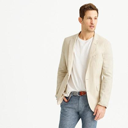 J.Crew Ludlow summerweight cotton-linen blazer in khaki sand