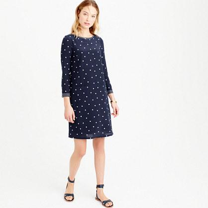 J.Crew Petite silk shift dress in polka dot