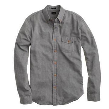 J.Crew Tall brushed twill shirt in heather grey