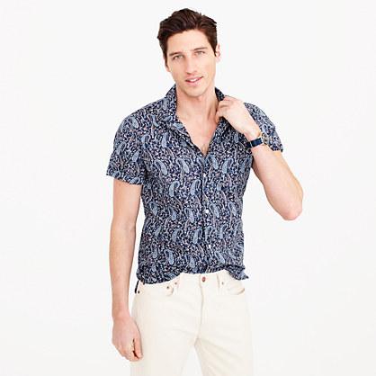 J.Crew Short-sleeve camp-collar shirt in paisley