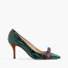 J.Crew Colette bow pumps in snakeskin-printed leather