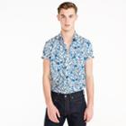 J.Crew Slim short-sleeve stretch Secret Wash shirt in fern print