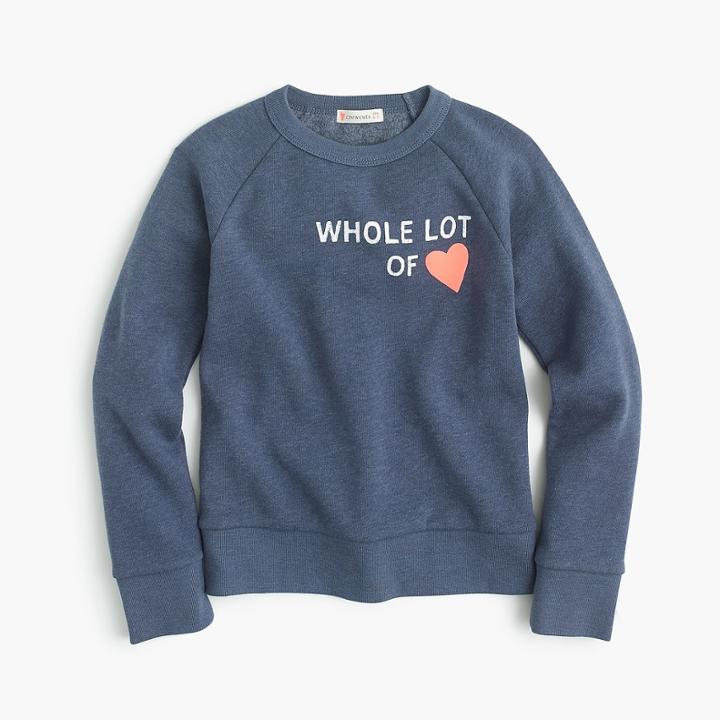 J.Crew Girls' whole lot of love sweatshirt