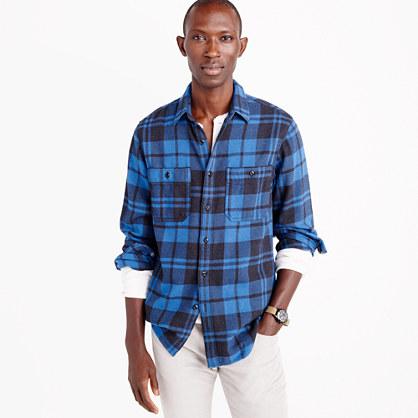J.Crew Wallace & Barnes heavyweight flannel shirt in brown check