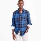 J.Crew Wallace & Barnes heavyweight flannel shirt in brown check