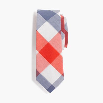 J.Crew Boys' cotton tie in blue multi-check