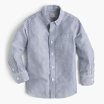 J.Crew Boys' linen-cotton striped shirt