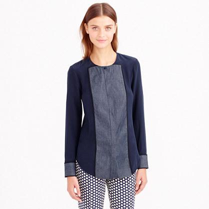 J.Crew Paneled silk blouse
