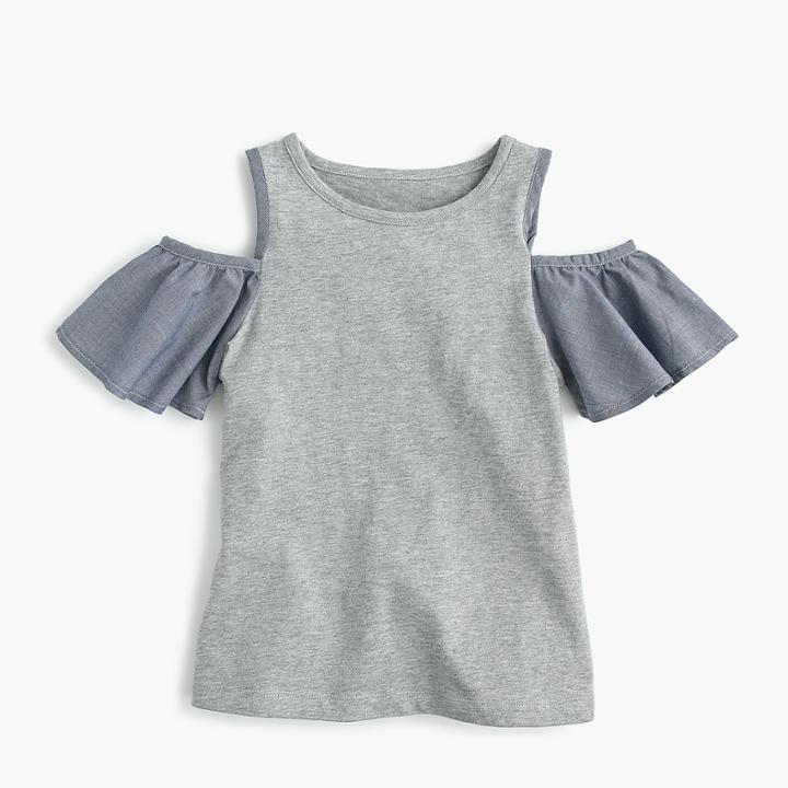 J.Crew Girls cold-shoulder top