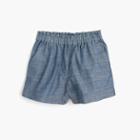 J.Crew Girls' pull-on short in chambray