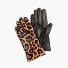 J.Crew Italian leather calf hair tech gloves