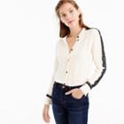 J.Crew Collection silk top with French lace