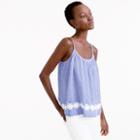 J.Crew Embroidered swing cami in stripe