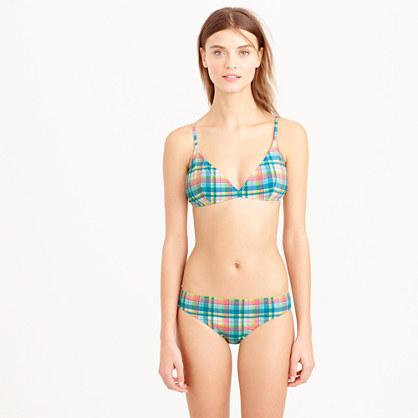 J.Crew French bikini top in vintage plaid