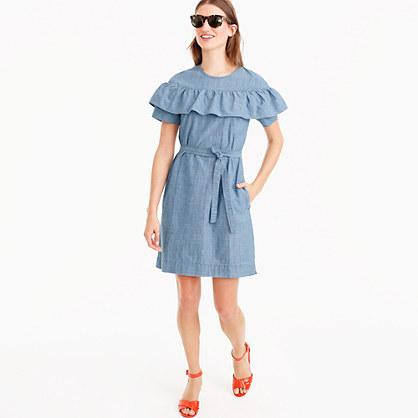 J.Crew Tall Edie dress in chambray