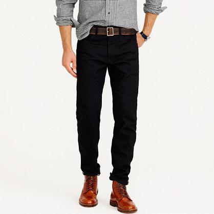 J.Crew Wallace & Barnes straight black selvedge jean