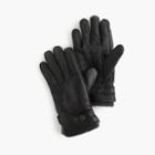 J.Crew Hestra&reg; leather Primaloft&reg; ribbed gloves