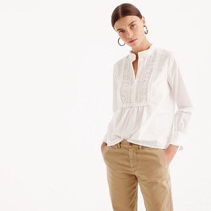 J.Crew Petite Popover with lace bib