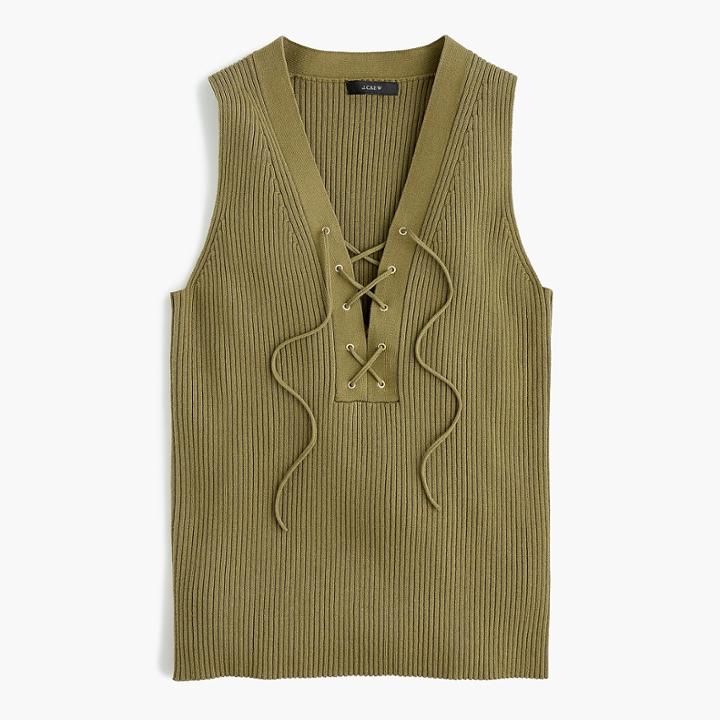J.Crew Ribbed lace-up sweater tank