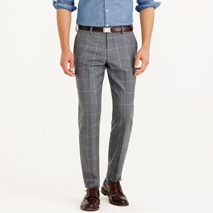 J.Crew Ludlow suit pant in windowpane Italian wool flannel