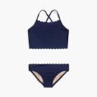 J.Crew Girls' scalloped cropped tankini set