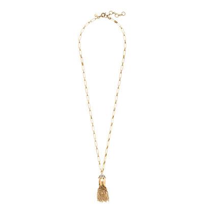 J.Crew Flower bud tassel pendant necklace