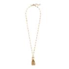 J.Crew Flower bud tassel pendant necklace