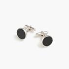 J.Crew Black onyx sterling silver rounded cuff links
