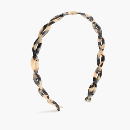 J.Crew Braided headband in Italian tortoise