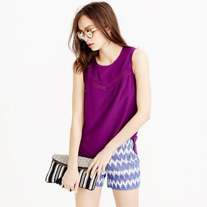 J.Crew Tall ladder-stitch silk shell