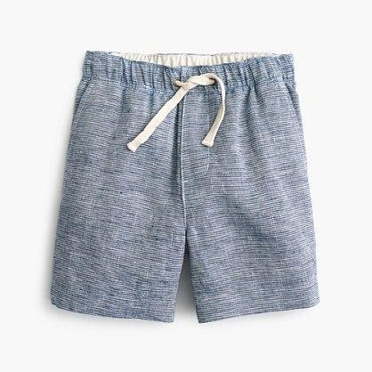 J.Crew Boys' dock short in striped cotton linen