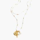 J.Crew Beaded shell and tassel pendant necklace