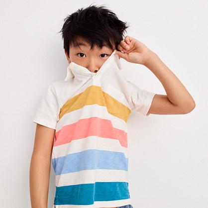 J.Crew Boys' short-sleeve polo shirt in quad stripe