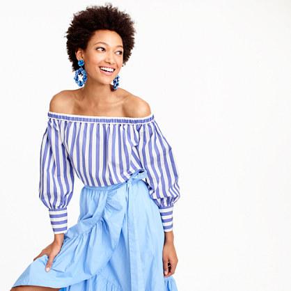 J.Crew Thomas Mason® for J.Crew off-the-shoulder striped top