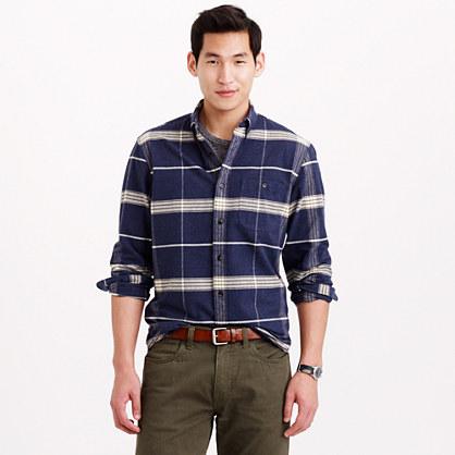 J.Crew Chamois elbow-patch shirt in heather sea plaid