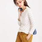 J.Crew Polka-dot Tippi sweater with shoulder buttons