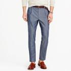 J.Crew Pleated trouser in Cone Denim&reg; indigo-dyed chambray