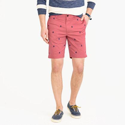 J.Crew 9 stretch short with embroidered anchors