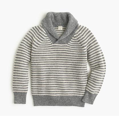 J.Crew Marled striped shawl-neck sweater
