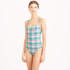 J.Crew Seamless underwire one-piece swimsuit in vintage plaid