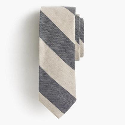 J.Crew English linen-cotton tie in old-school stripe