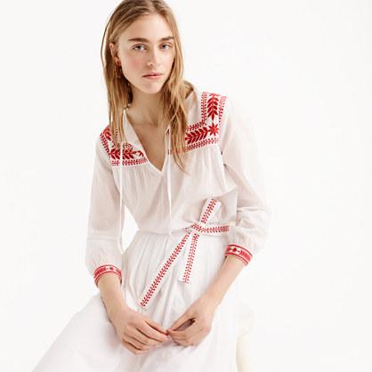 J.Crew Embroidered top in cotton voile