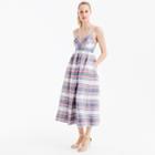 J.Crew Spaghetti-strap dress in vintage plaid silk shantung